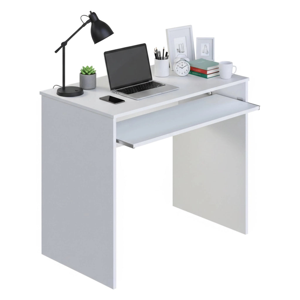 Ajeje, Scrivania un Ripiano, 90x54x79h cm Bianco