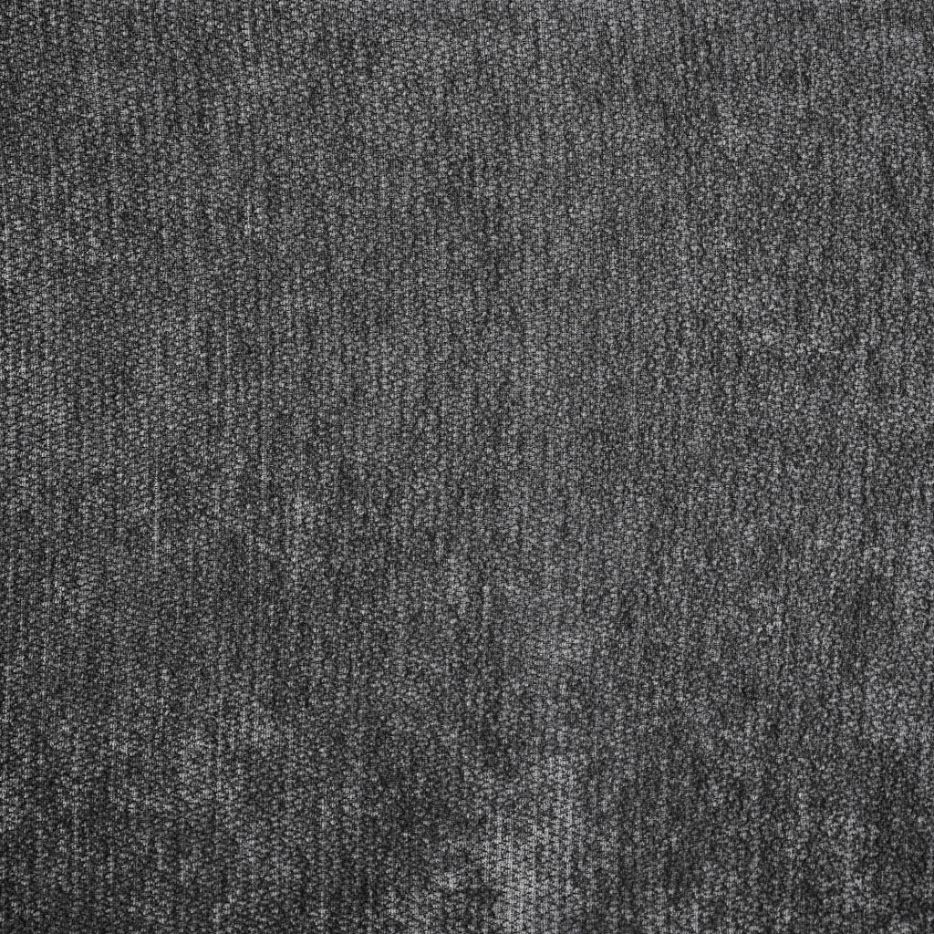 Divano angolare a 3 posti in chenille nero con chaise longue integrata, cuscini inclusi e struttura in legno