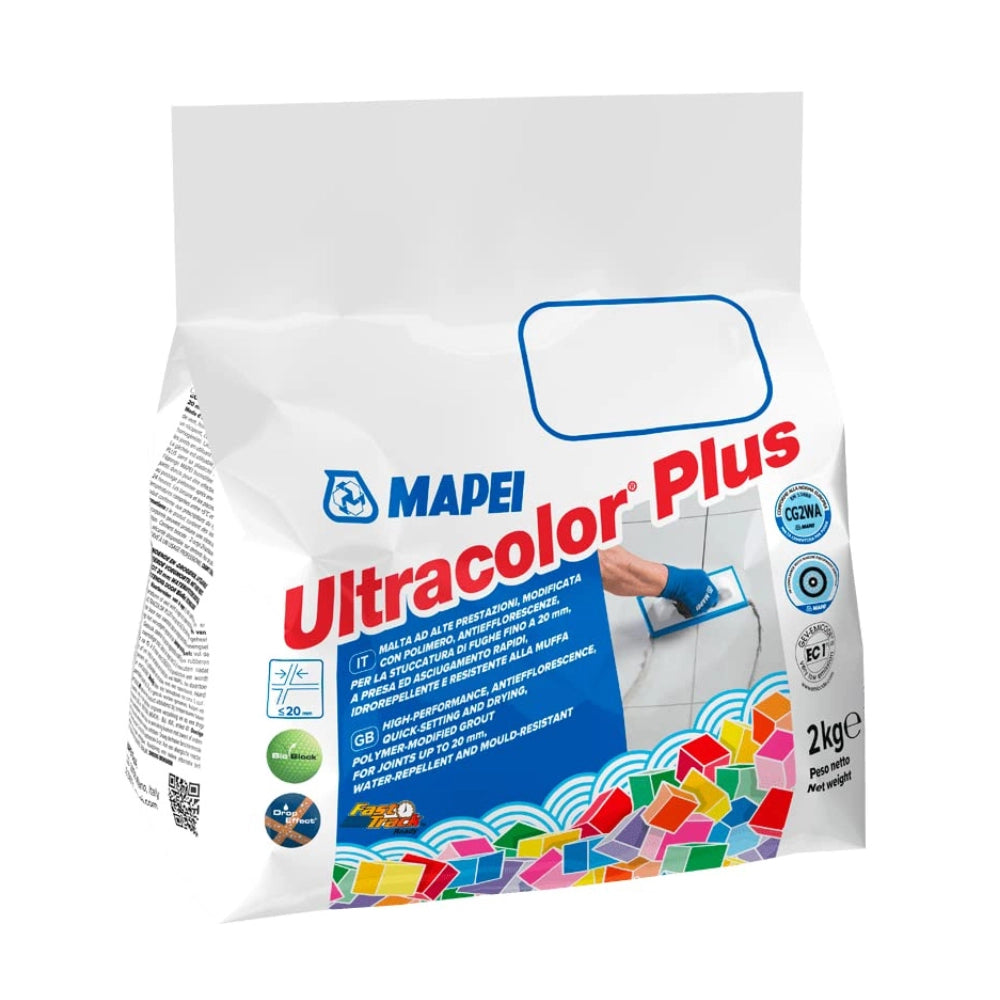 Stucco fughe resistente muffa antieffluorescenze ceramiche ultracolor plus 2 kg *** colore- grigio argento - 111, con...