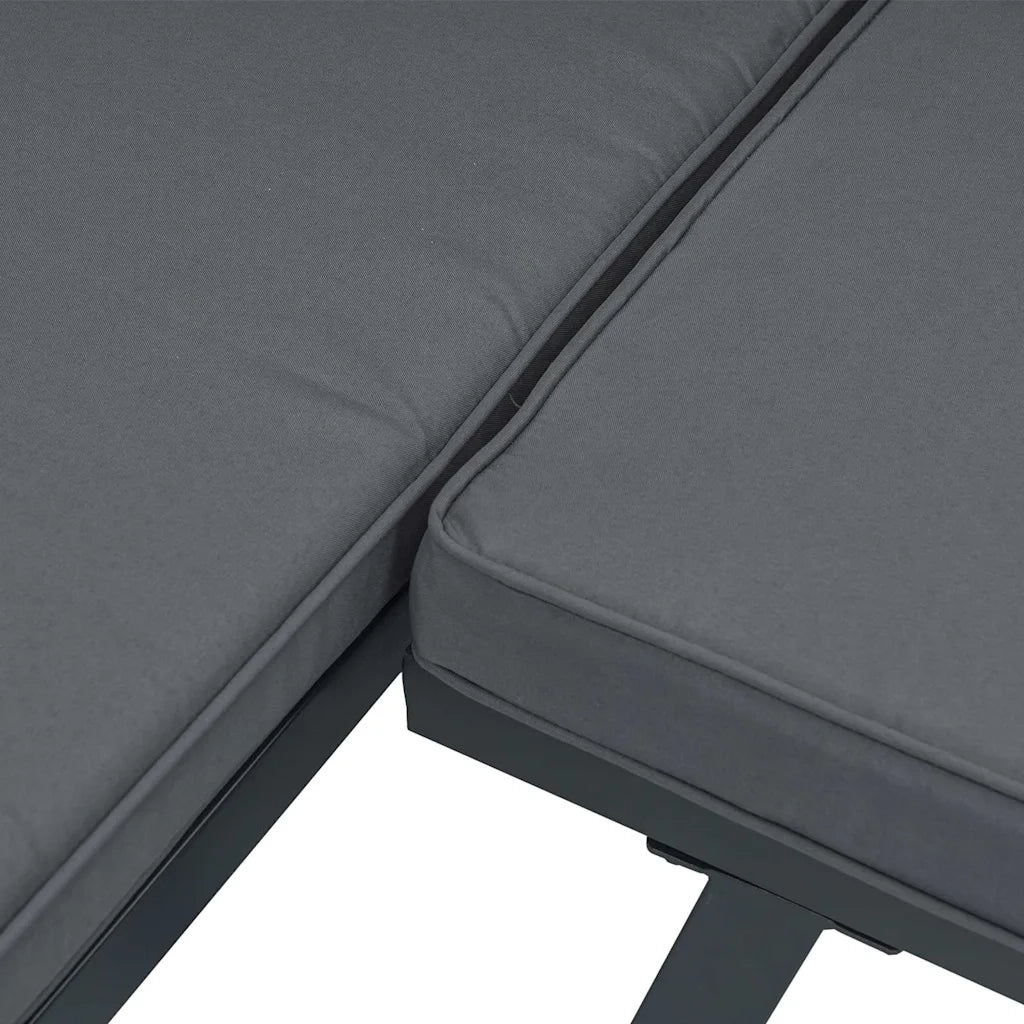 vidaXL Set Divani da Giardino 5 pz con Cuscini in Alluminio Nero