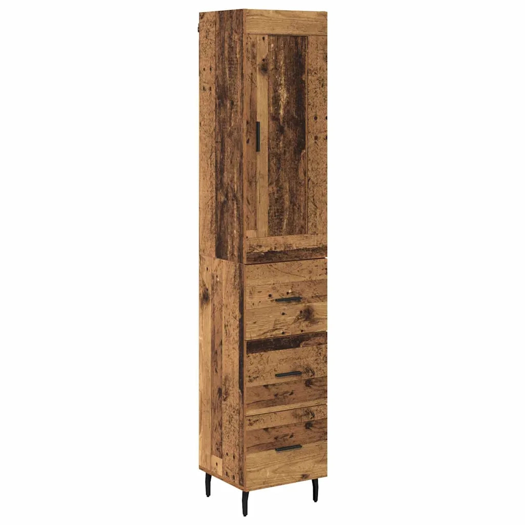 Credenza | Madia | Buffet da pranzo | Armadio da pranzo Legno vecchio 34,5 x 34 x 180 cm Legno multistrato