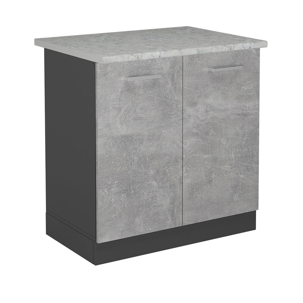 Mobile lavello cucina R-Line Calcestruzzo/Antracite 80 cm PL Marmo Vicco