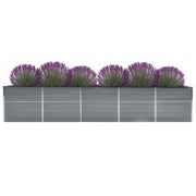 Fioriere | Cassetta per fiori | Letto Rialzato in Acciaio Zincato 400x80x45 cm Grigio
