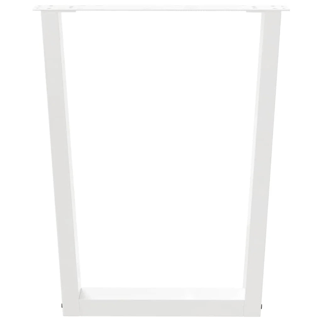 Set di 3 gambe per tavolo da pranzo a forma di V 70 x 73 cm con piedini regolabili design moderno acciaio bianco 02_0056947