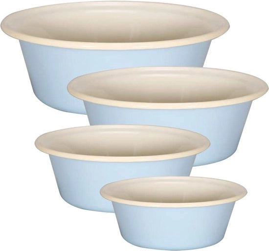 Serie Pastello a Scala - Emaillato Blu/Crème - 3 litri