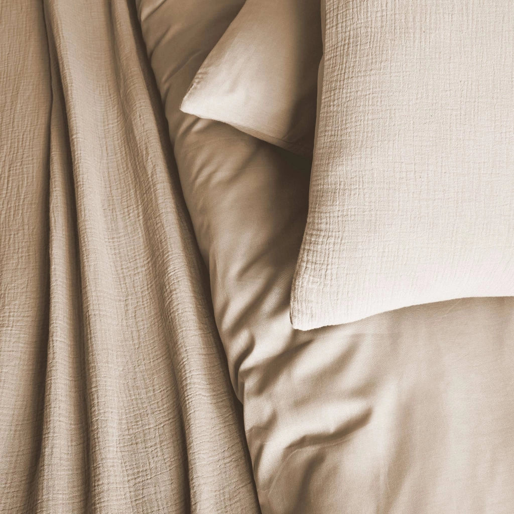 Set biancheria da letto in cotone beige