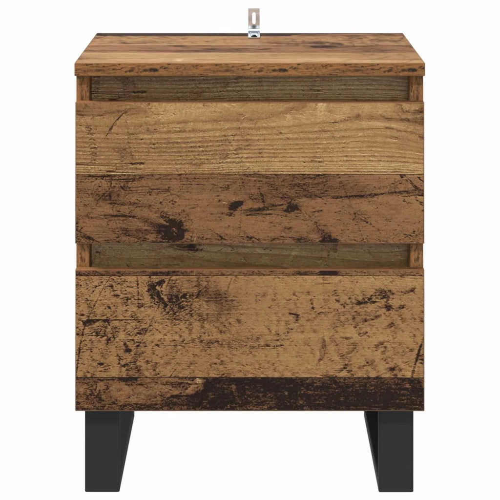 Comodino | Armadio da Notte | Mobiletto da notte con cassetto Legno vecchio 40 x 35 x 50 cm
