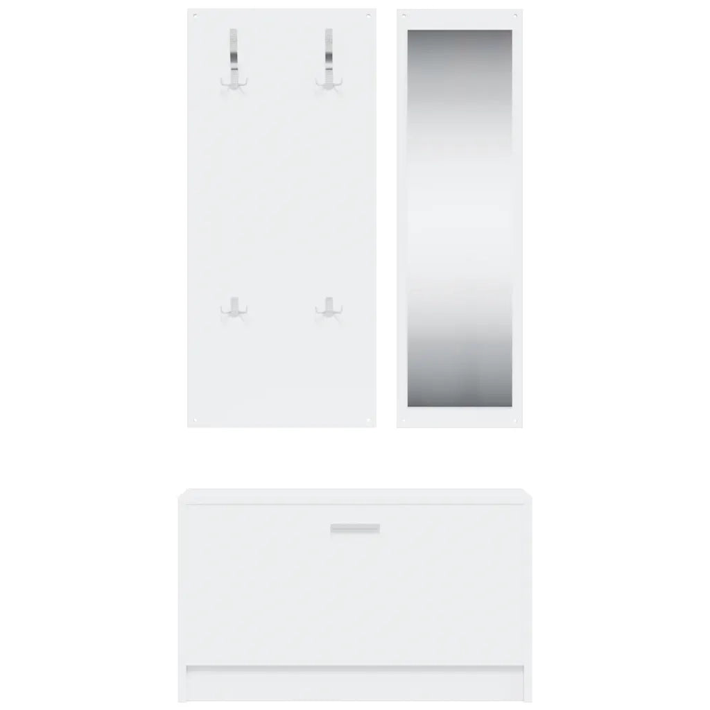 Set Scarpiere 3 in 1 Bianco in Legno Multistrato 342570