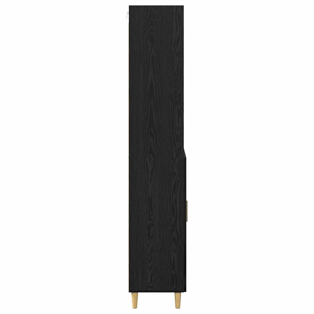 Credenza Rovere Nero 69,5 x 32,5 x 180 cm Legno multistrato