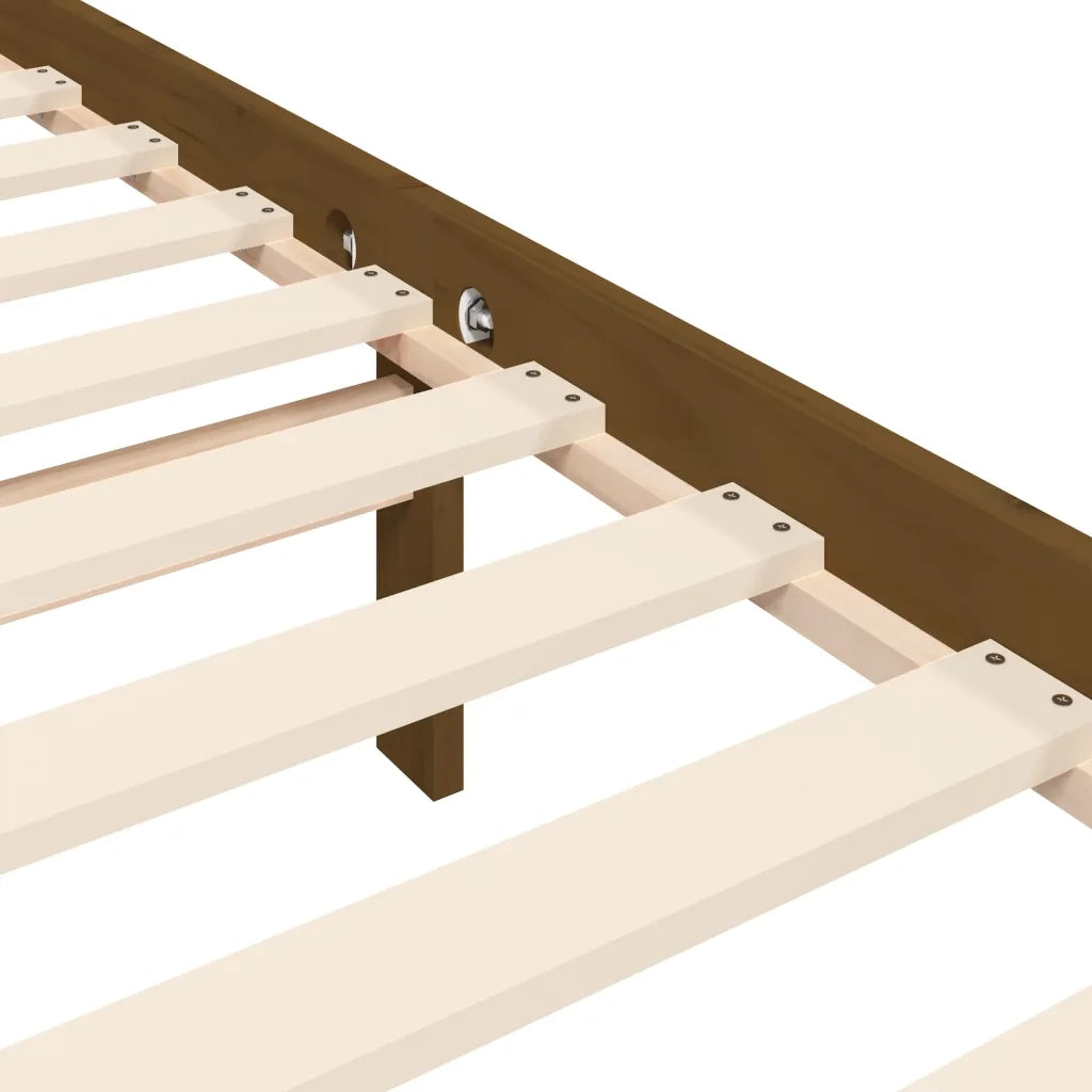 Giroletto con Testiera ambra 200x200 cm in Legno Massello 3193749