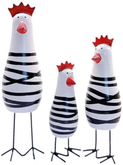 Decorazione per finestra in legno, 3 pezzi, piccoli modelli di galline, set di 3, piccola panca per finestra, decorazione per la casa divertente, scultura, decorazione per il tavolo divertente