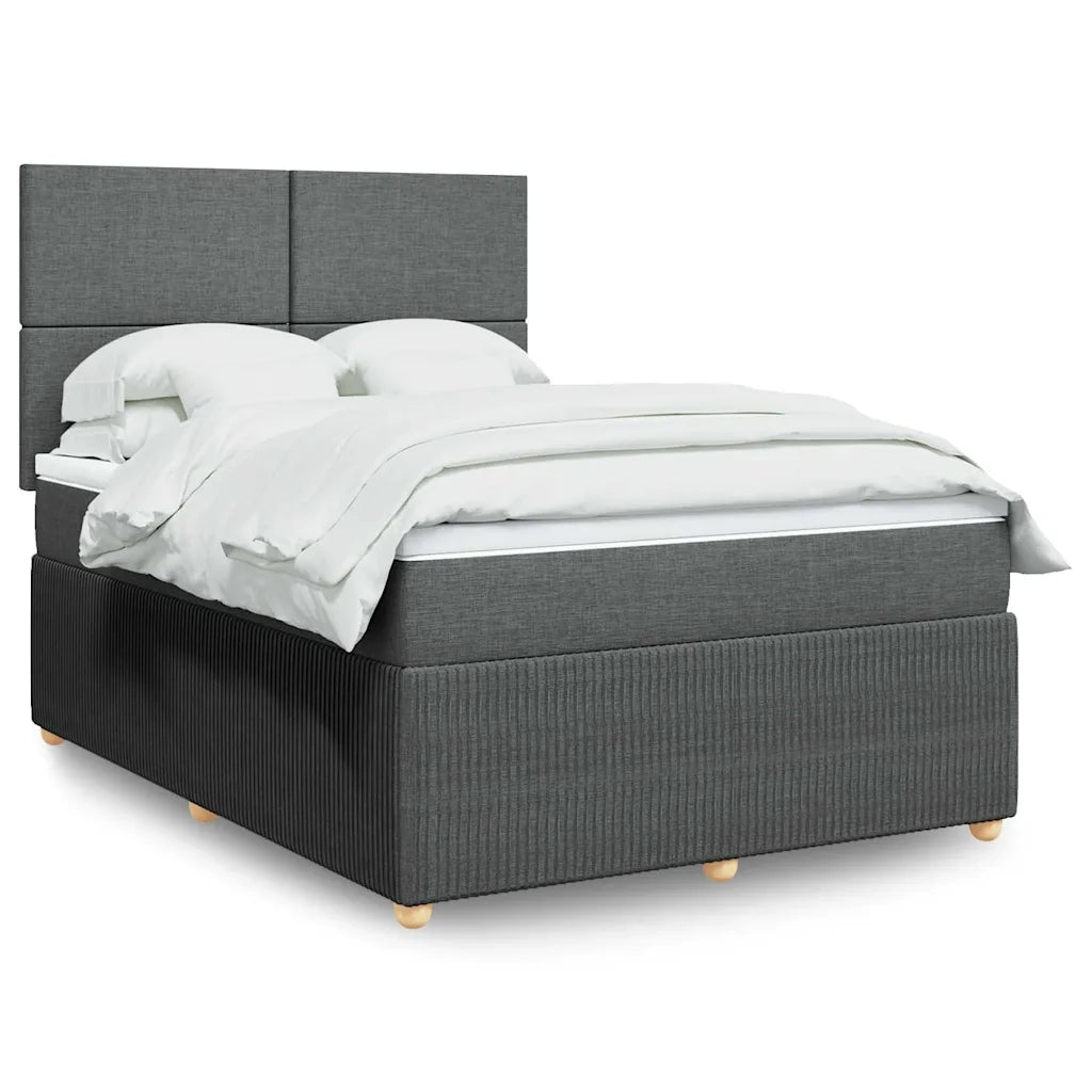 Giroletto a Molle con Materasso Grigio Scuro 140x190 cm Tessuto