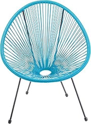 Poltrona da Giardino 72x77,5x85 cm Scooby in Acciaio e PE Azzurro