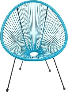 Poltrona da Giardino 72x77,5x85 cm Scooby in Acciaio e PE Azzurro