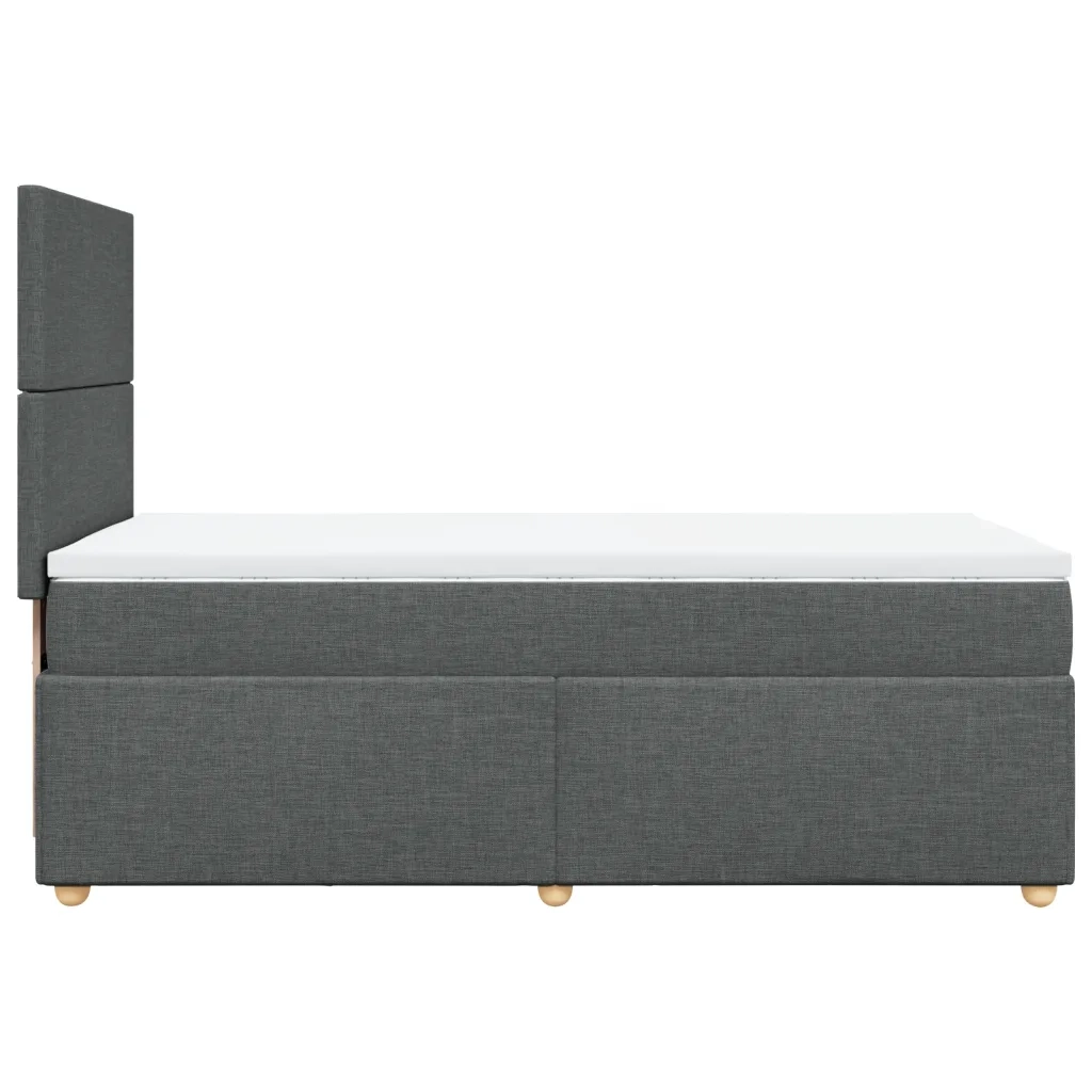 Giroletto a Molle con Materasso Grigio Scuro 90x200 cm Tessuto