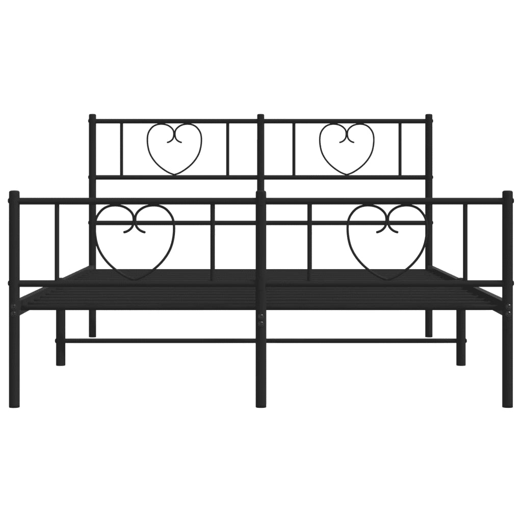 Giroletto senza Materaso con Pediera in Metallo Nero 160x200 cm 355484
