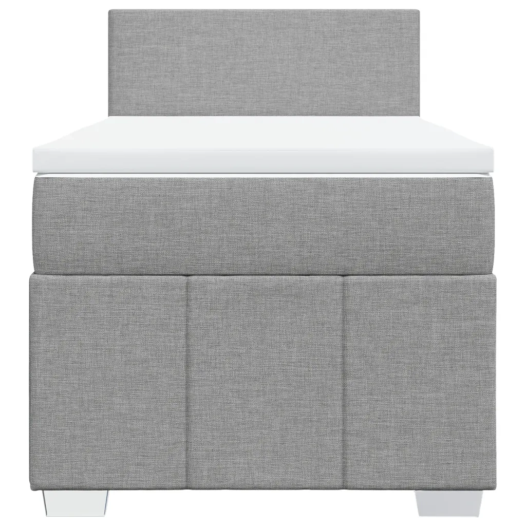 Giroletto a Molle con Materasso Grigio Chiaro 90x200 cm Tessuto
