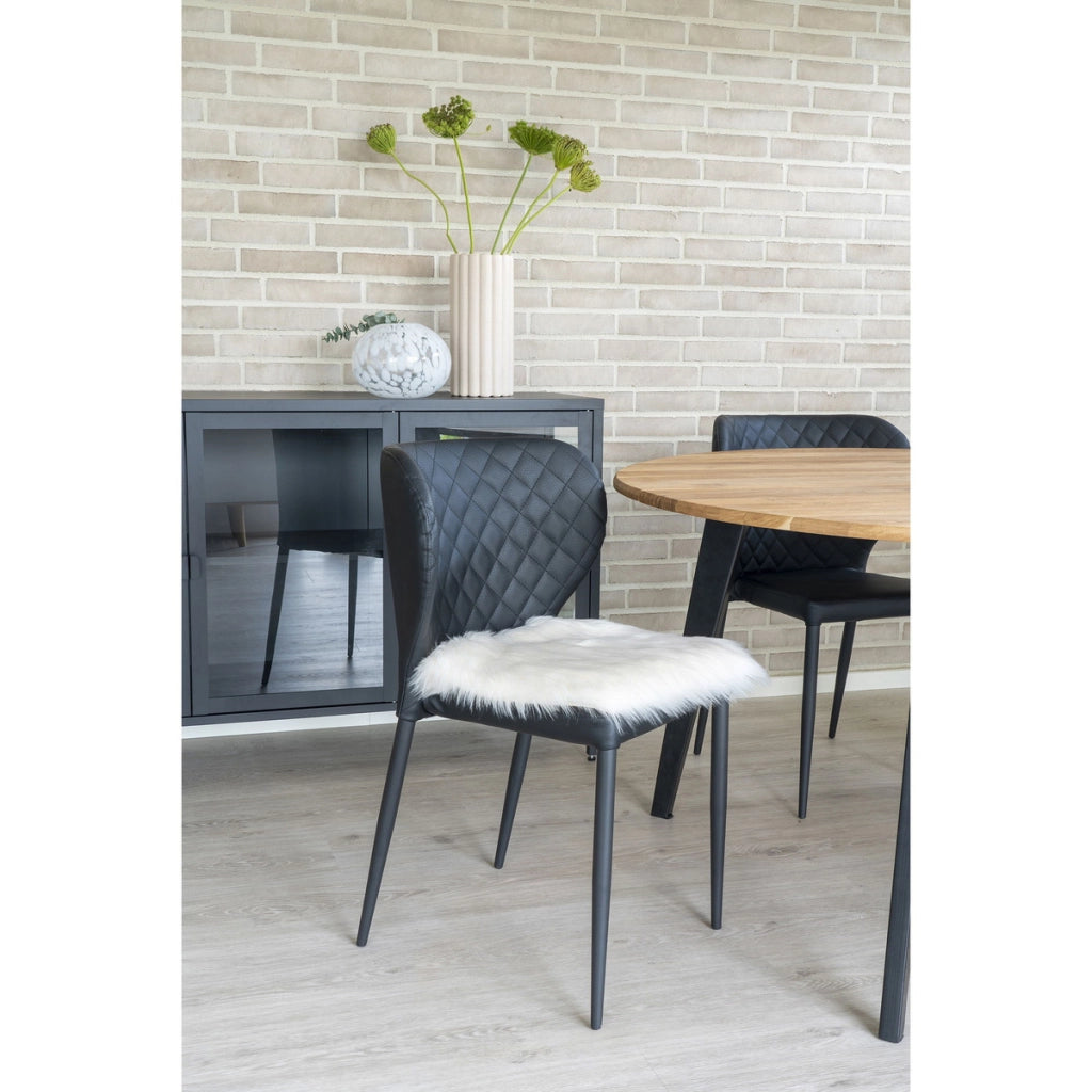 Pouf Lambskin, Bianco, Poliestere, 40x40x6,5 cm