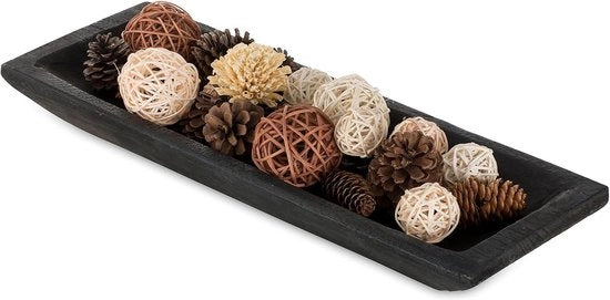 Dienblad in legno decorativo - Grande scatola a muro rettangolare per candele e decorazione da tavola