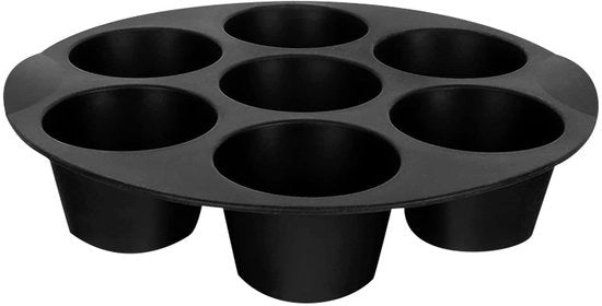 Forma muffin in silicone, 7-cup forma per muffin in silicone profonda, forma per muffin, forma per Yorkshire pudding, forma per pane, forma per cake (nero)