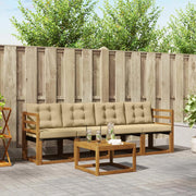 Set di divani da esterno con cuscino 5 pcs Naturale e Beige