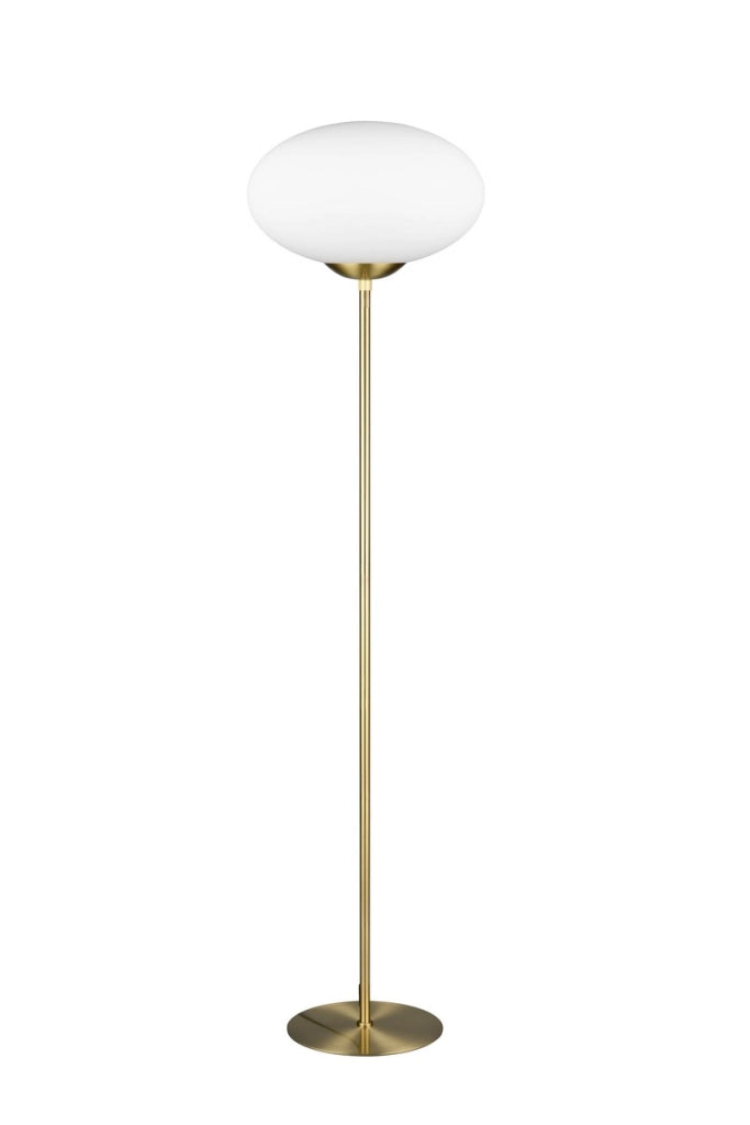 Lampada da terra FOMENTO ottone opaco vetro bianco 150cm E27