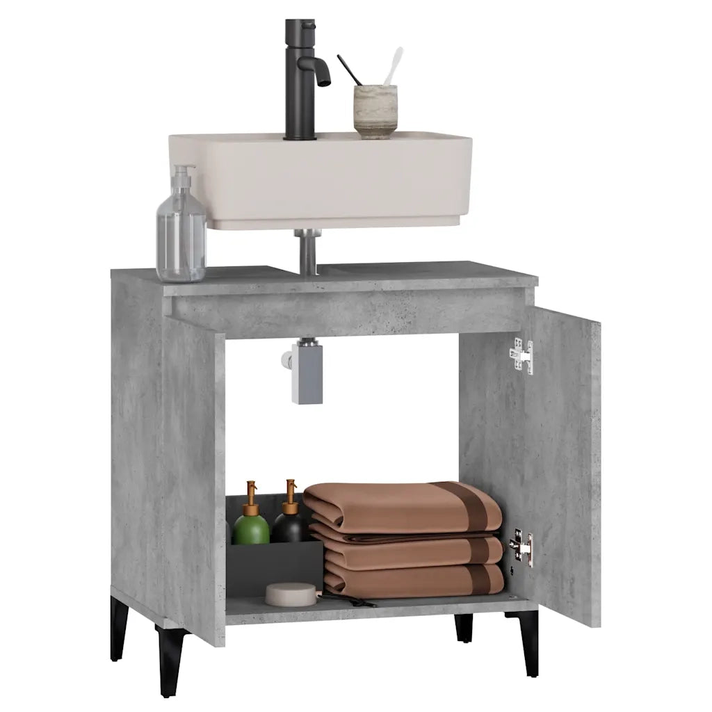 Mobile Lavabo Grigio Cemento 58x33x60 cm in Legno Multistrato 821264