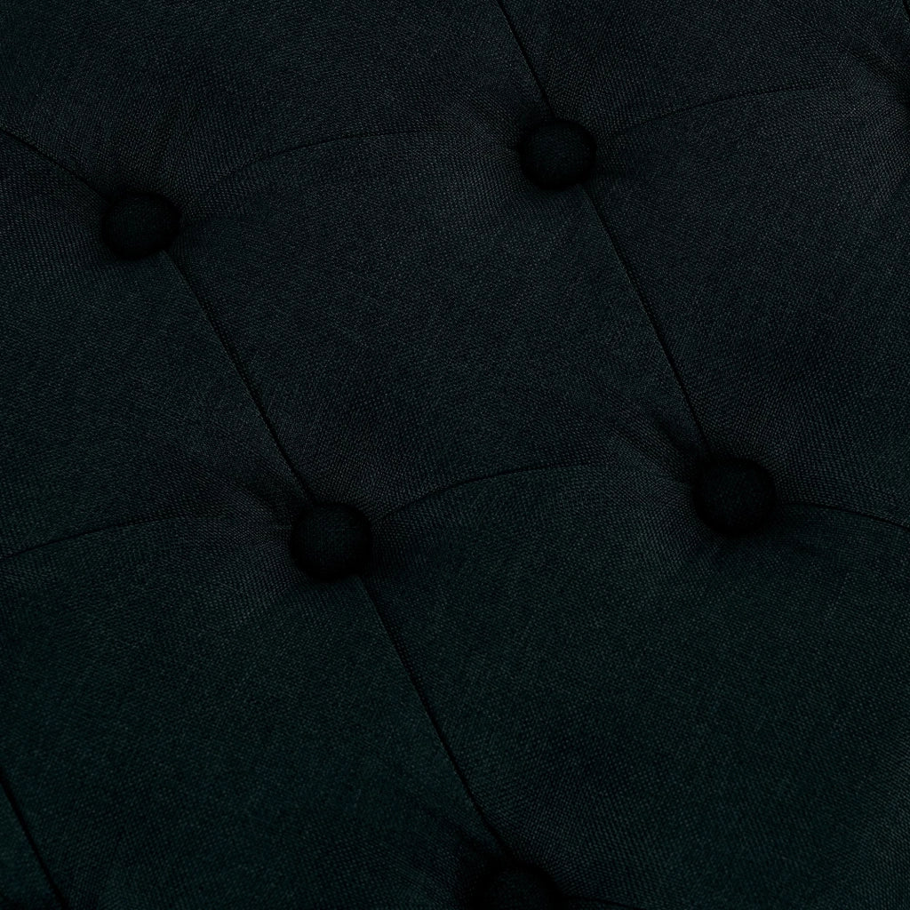 Panca design AMUN in metallo nero opaco e tessuto nero,120 cm