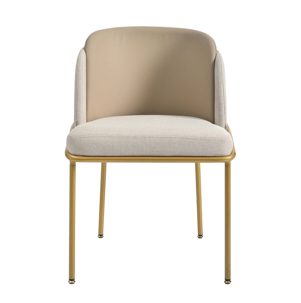 Set di 4 sedie da pranzo beige e kaki con schienale ergonomico e piedini regolabili stabili