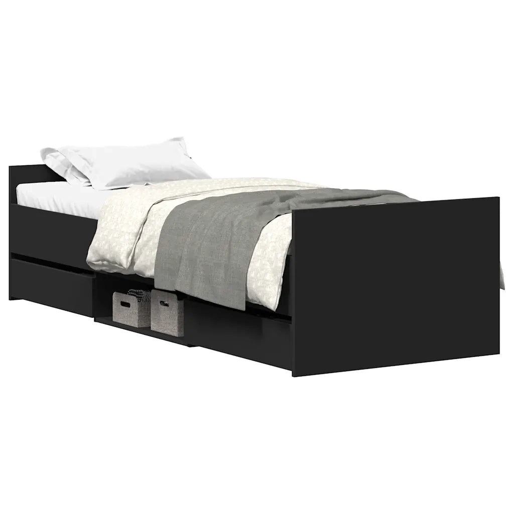 Giroletto con Testiera e Pediera Nero 90x200 cmcod mxl 84049