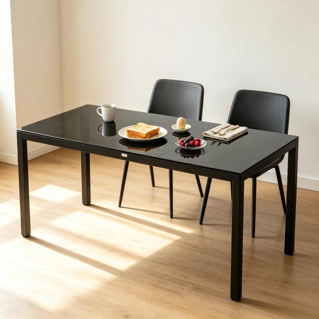TAVOLO da pranzo da esterno 180x80x72 cm Alluminio Nero
