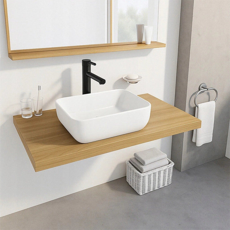 LAVABO DA APPOGGIO IN CERAMICA BIANCO OVALIZZATO LUCIDO 37 x 25,5 CM