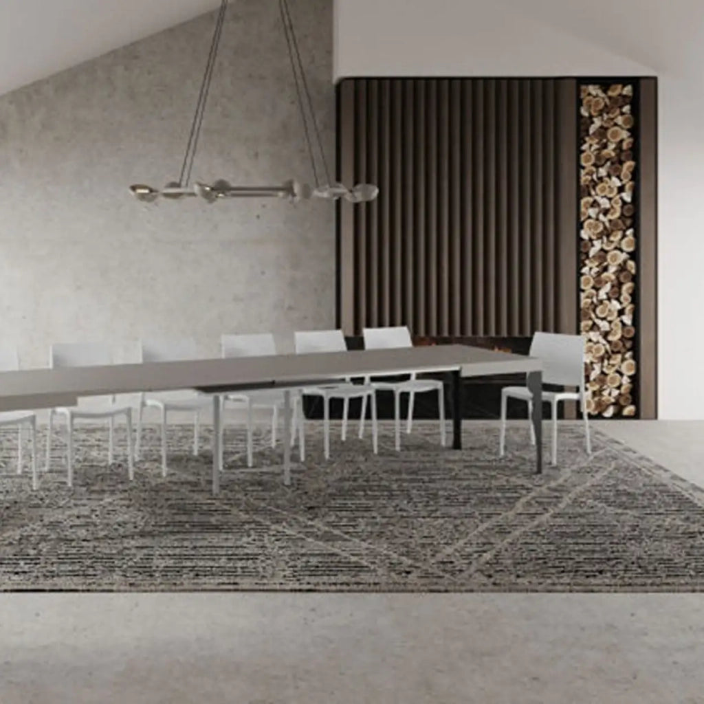 Tavolo allungabile 130/390x90 cm Paxon cashmere telaio Antracite