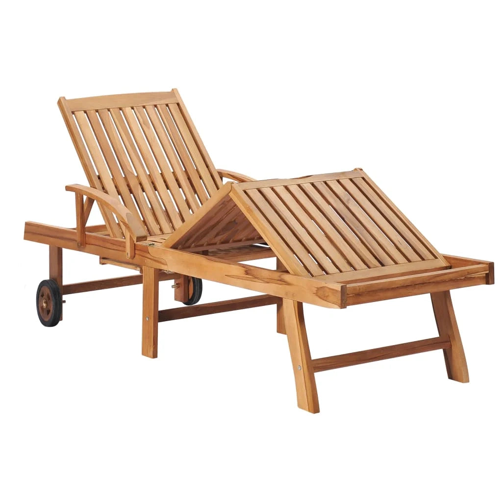 Set di 2 lettini prendisole sedie a sdraio lettini prendisole lettini da giardino mobili da giardino con tavolo e cuscini legno massello di teak 02_0012084