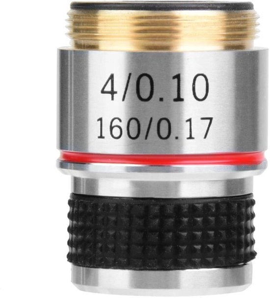 Microscopio biologico 4X acromatico con lente in alluminio leggero, schokresistente, 30,5 mm di lunghezza, lente oggettiva