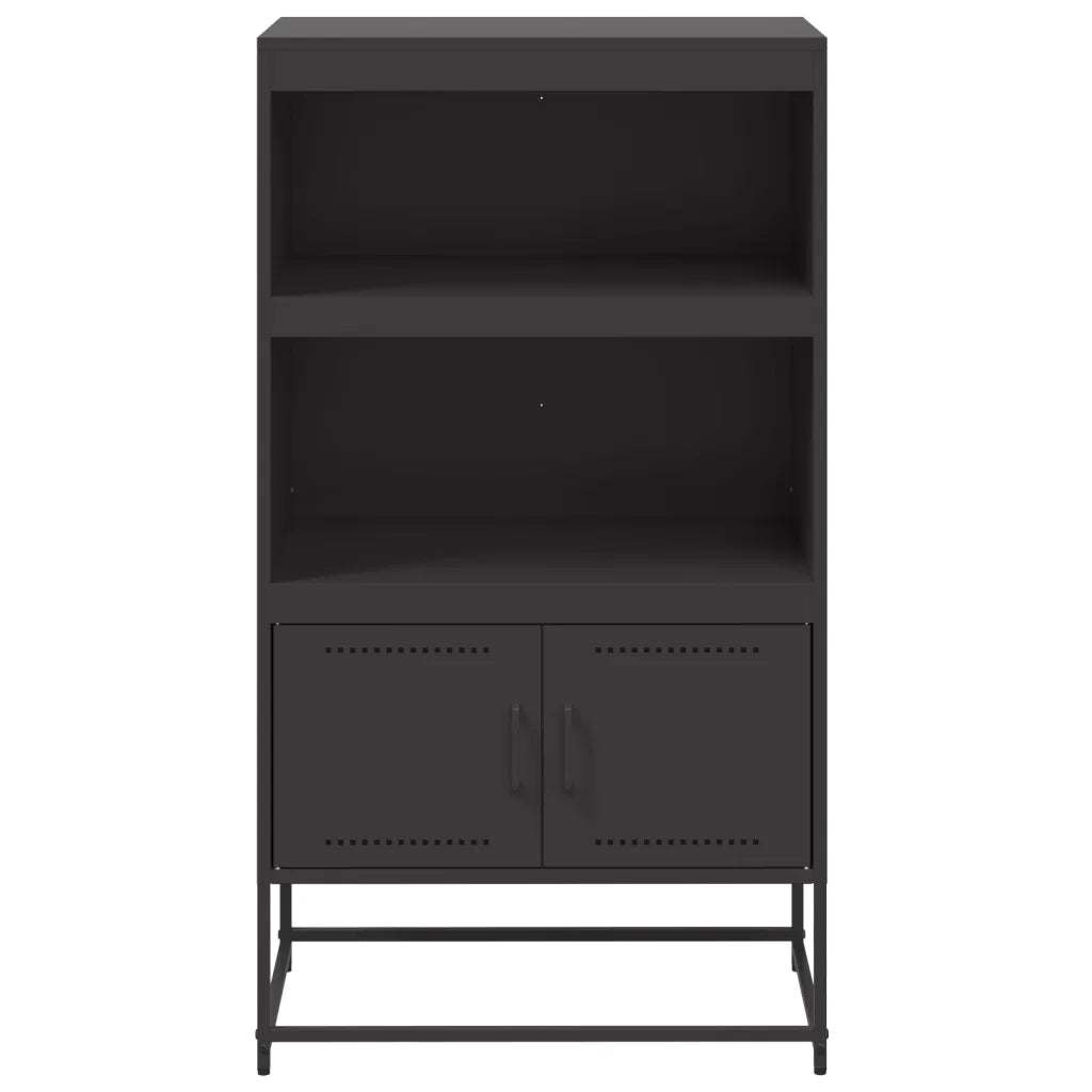 Credenza-Buffet-Armadio da cucina Nera 68,5x38,5x123,5 cm in Acciaio 292970