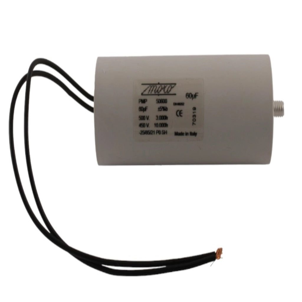 Condensatore 60f 450V con codolo e cavo 25cm Aleyay