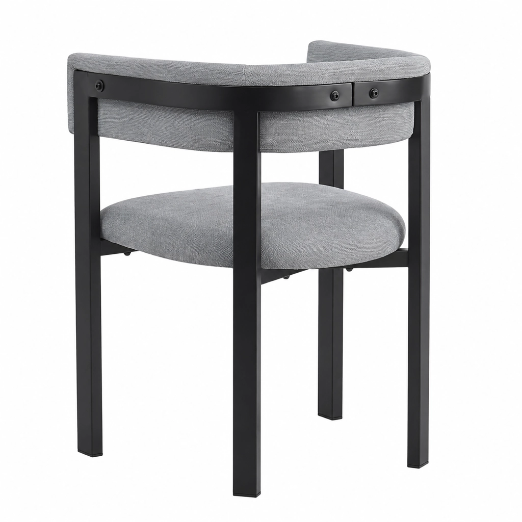 SEDIA da pranzo Set da 2 pezzi in chenille grigio