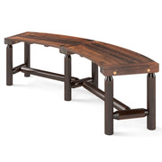 Panca da giardino curva per esterni in legno massello 170 x 58 x 45 cm portata 360 kg atmosfera accogliente stile rustico abete marrone 20_0010567