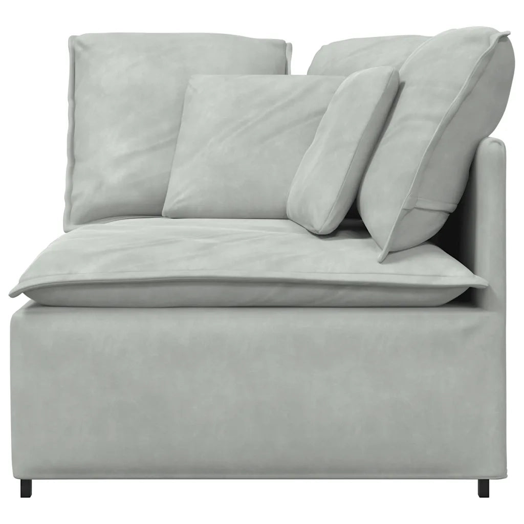Modulo Angolare Divano Modulare con Cuscini Grigio Chiaro 100cm CFW5861746