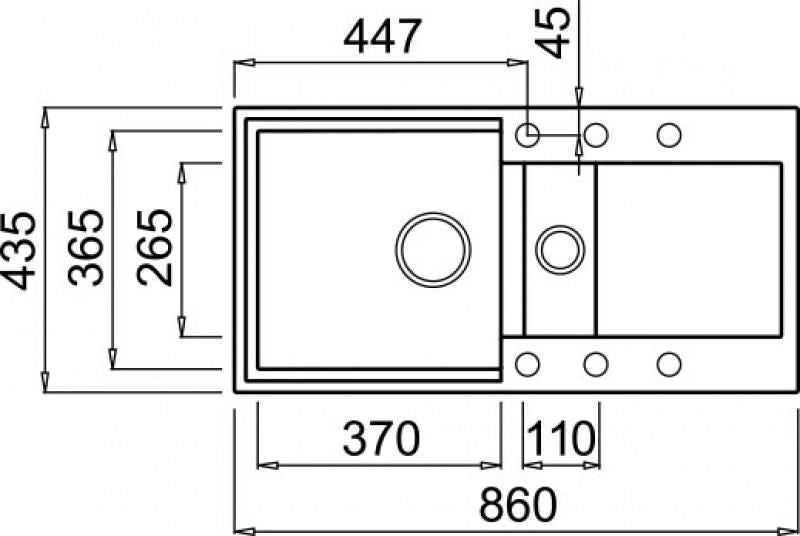 Elleci Easy 425 Lavello montato su piano Rettangolare Granitek