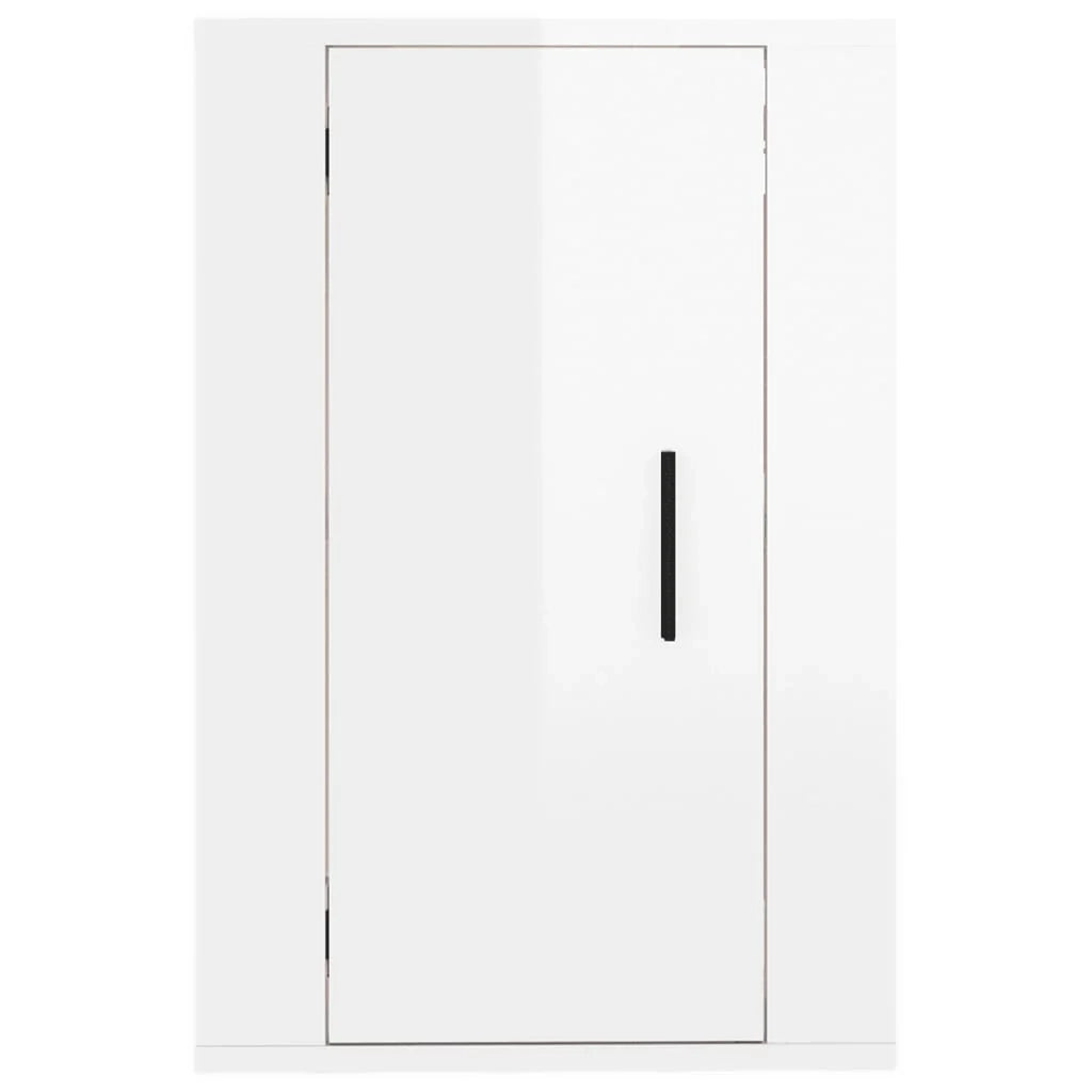 Mobile TV multimediale da parete mensola TV credenza TV per sala da pranzo soggiorno camera da letto 2 pezzi lucido 40 x 34,5 x 60 cm bianco 02_0028948