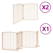 Cancelletto di sicurezza per cani porta pieghevole 8 pannelli legno di pioppo marrone 02_0023240