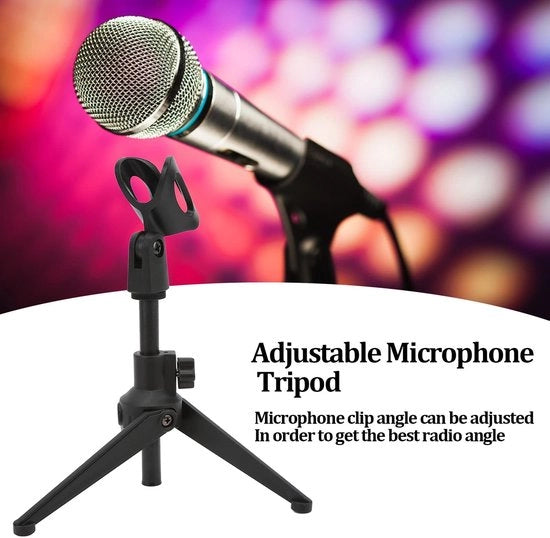 Regolabaricatore per Microfono Flessibile 20,5-27cm - Base Minima per Tavolo - Stativo da Scrivania - Materiale Plastico - Portatile - Solido e Duraturo - Supporto per Microfono