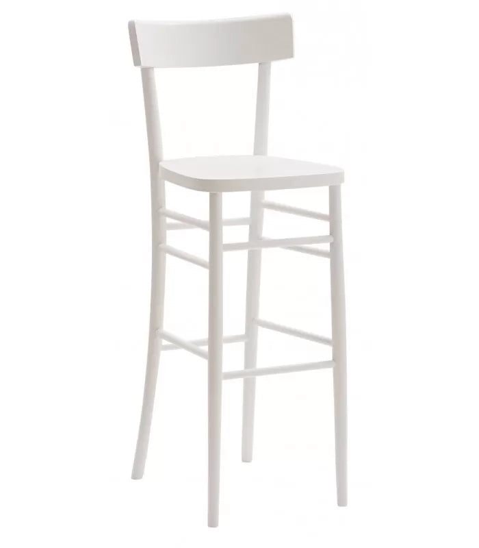 Sgabello shabby in legno bianco seduta legno