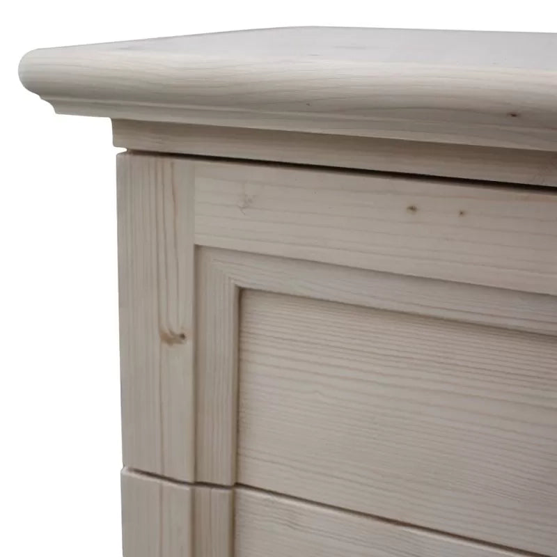 comodino classico 3 cassetti legno massello abete grezzo 55x39x64 (3359) - Mobili 2G