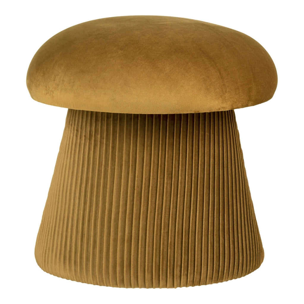 Pouf Hampton in velluto ocra forma fungo ø39 cm