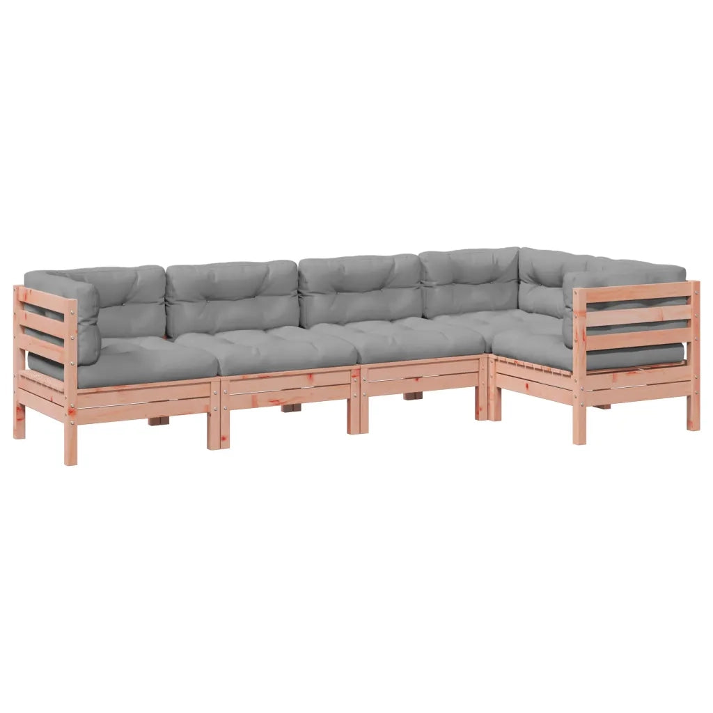 Set Divani Giardino 5 pz Cuscini Legno Massello Abete Douglas 3299439