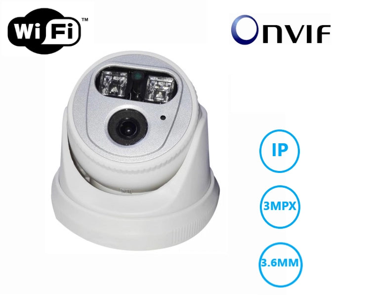 TELECAMERA VIDEOSORVEGLIANZA DOME IP POE 3MPX 3.6MM ONVIF 2 LED ARRAY