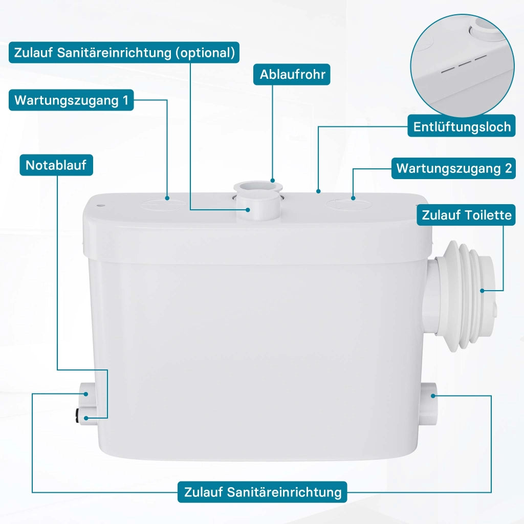 Stazione di sollevamento 3/1 per acque reflue con attacco laterale 450 W Prevalenza 7,5m